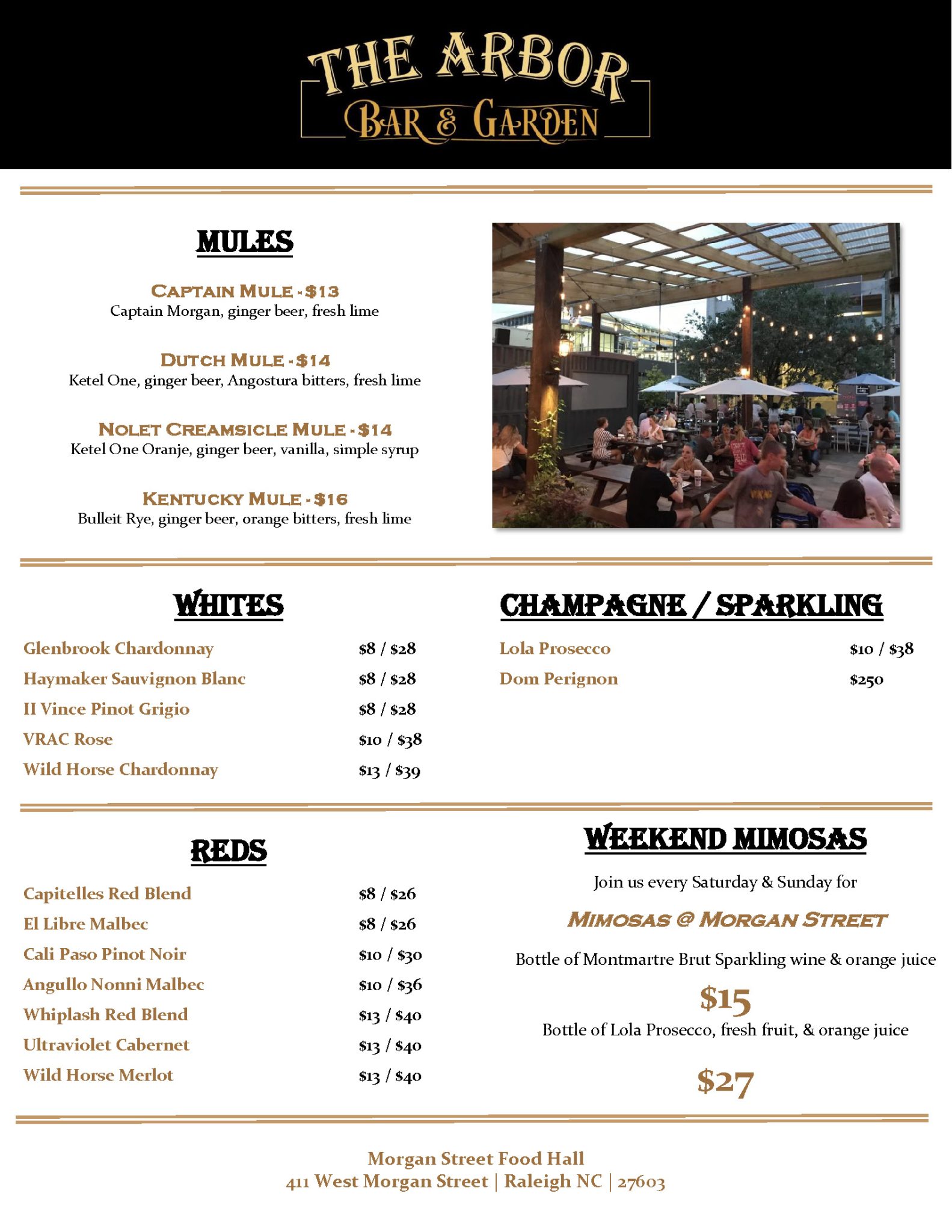 Bar & Drink Menu Street Food Hall & Market